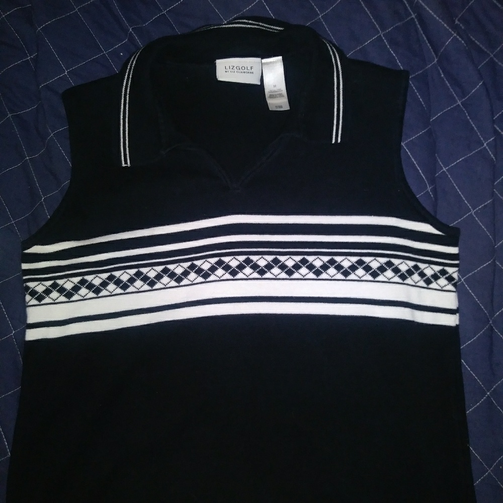 Black and white Liz Golf Shirt